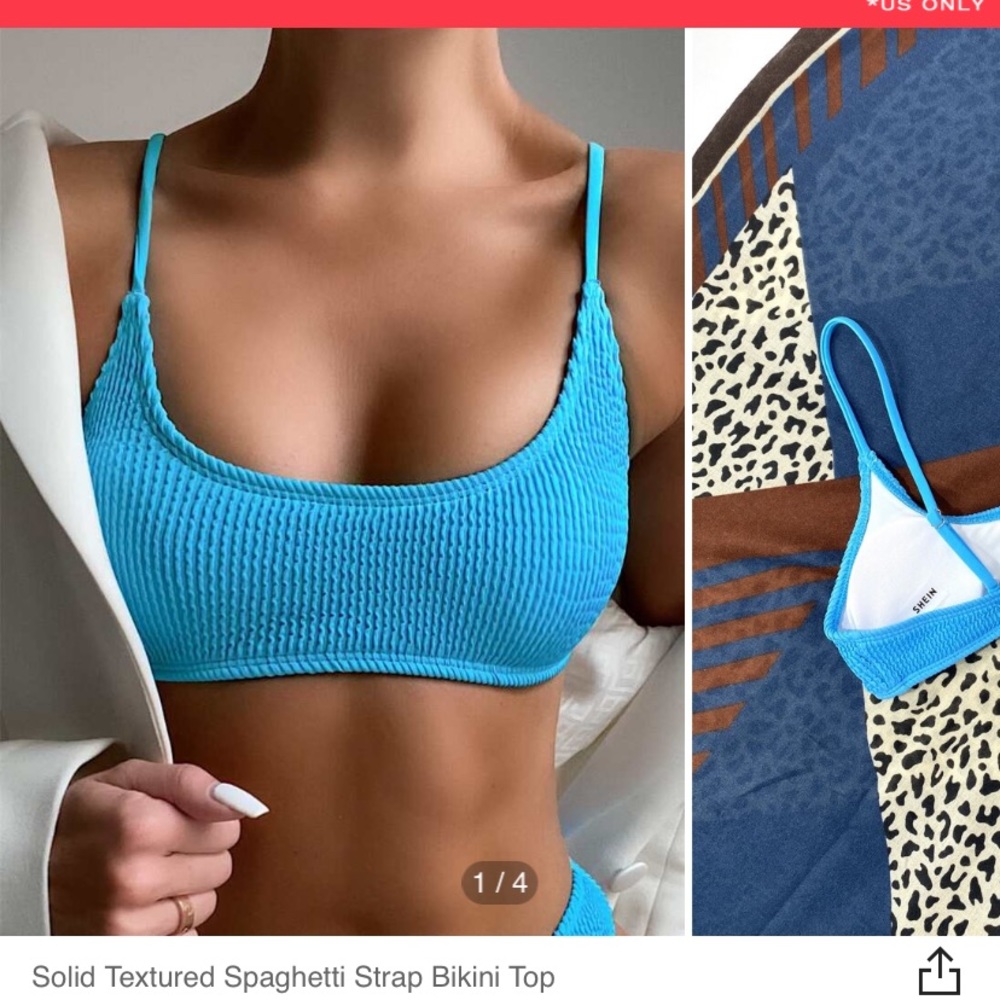 shein textured bikini top